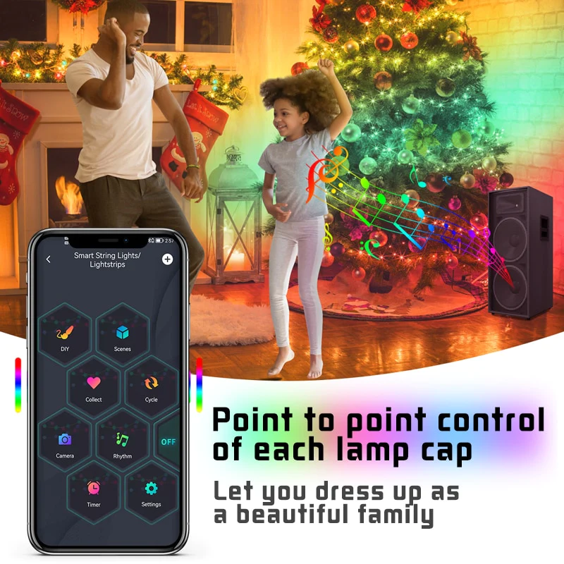 Christmas Tree RGB Lights Smart Bluetooth Control